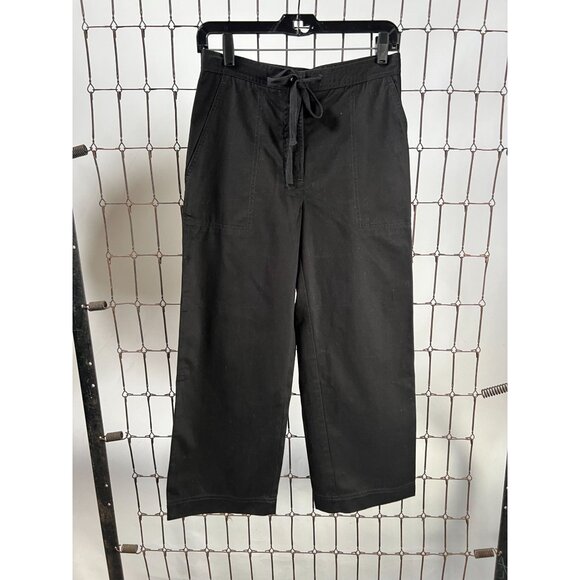 Jones New York Sport Womens Black Cotton Wide-Leg Pants With Drawstring Size 4 - Picture 6 of 16